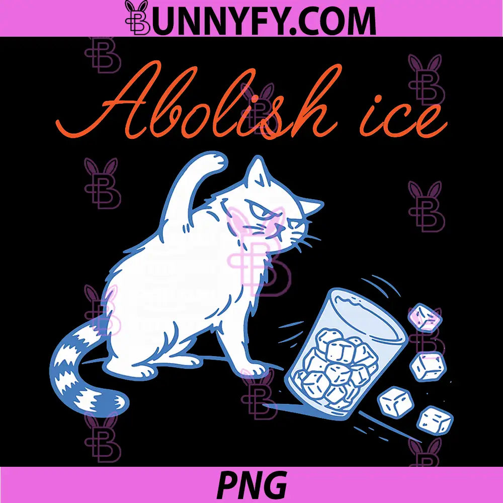 Abolish Ice Cat PNG, Pushing A Cup of Ice PNG, No Ice Cat Sarcastic PNG