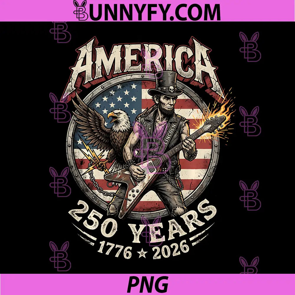 Abraham Lincoln Guitar 250 Years PNG, Abe Lincoln 250 Anniversary PNG