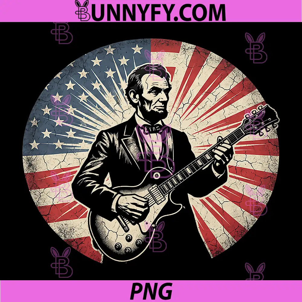 Abraham Lincoln Guitar PNG, Abe Lincoln Playing Guitar PNG