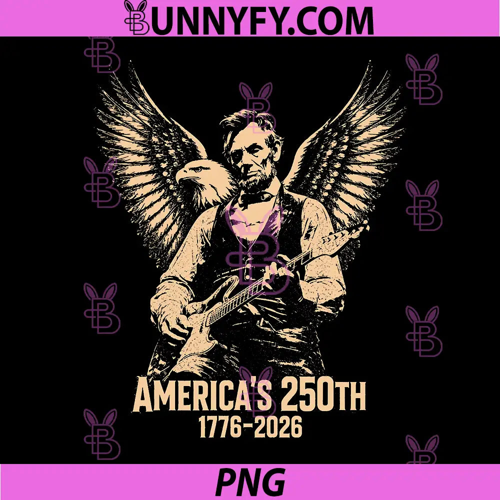 Abraham Lincoln Playing Guitar PNG, 4th July 250th Anniversary PNG 