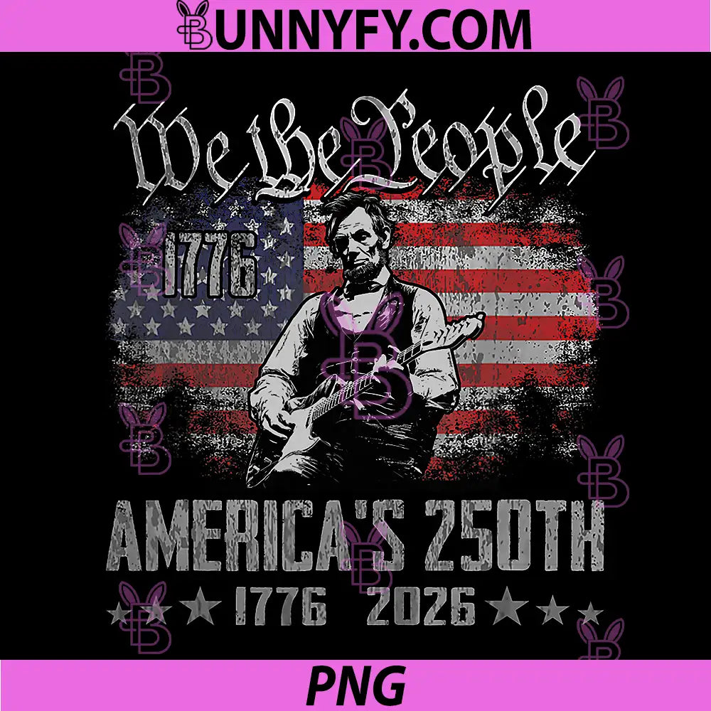 Abraham Lincoln Playing Guitar PNG, 4th July 250th Anniversary PNG