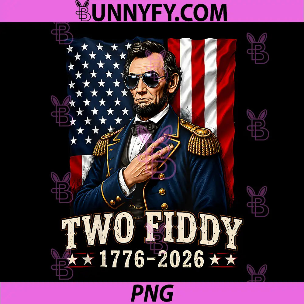 Abraham Lincoln Two Fiddy PNG, Two Fiddy 250 Anniversary 4th July PNG