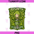 Absinthe PNG, Funny Saying Alle Your Daily Greens In one Bottle PNG