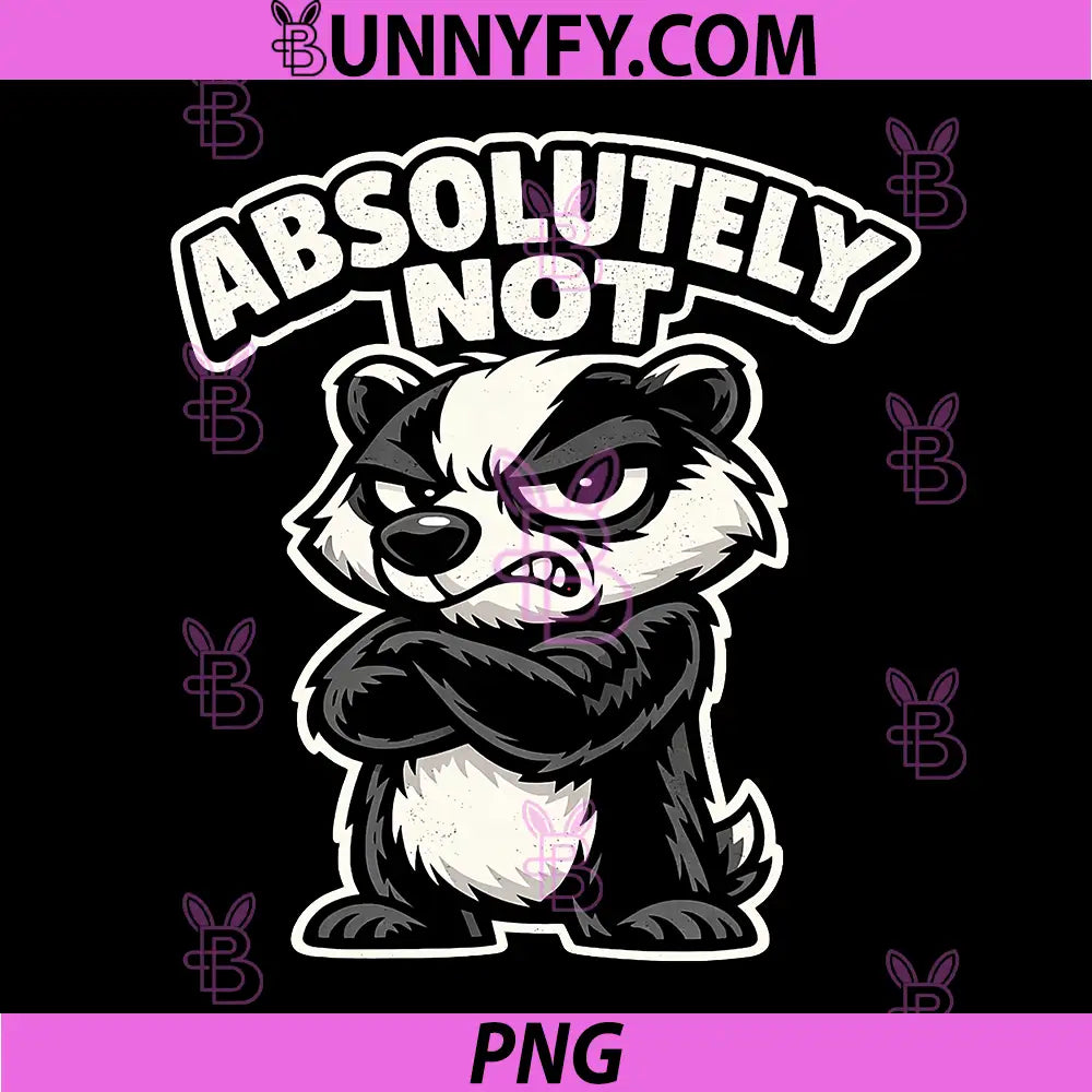 Absolutely Not Angry Badger PNG, Funny Cartoon Animal Sticker PNG