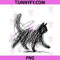 Abstract Cat Line PNG, Minimalist Scribble Cat Mom Cat Lover PNG