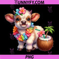 Adorable Calf Tropical PNG, Flowers Coconut Drink PNG