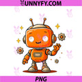 Adorable Cartoon PNG, Orange Robot Design PNG