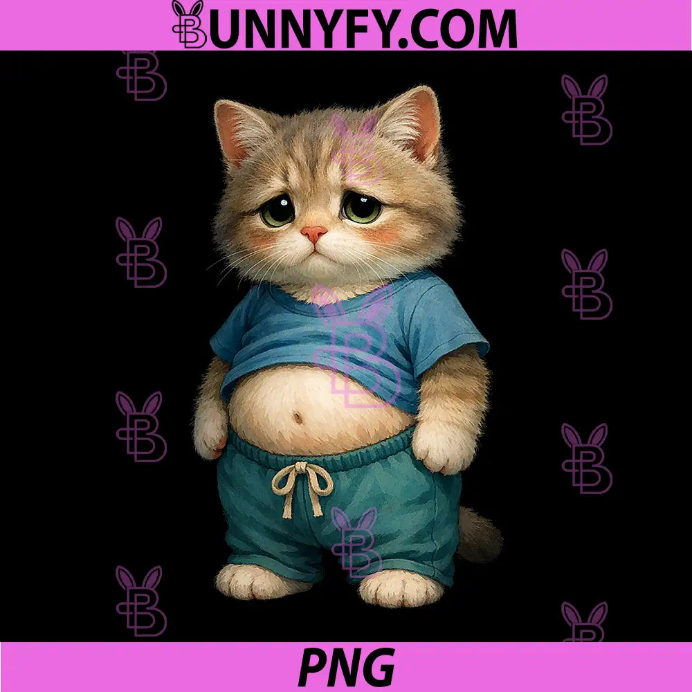 Adorable Cute Cat Belly PNG, Funny Expressive Cats Lover PNG