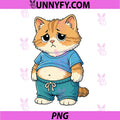 Adorable Cute Cat PNG, Funny Belly Out Cats Lover Cartoon PNG