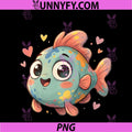 Adorable Kawaii Rainbow Pastel PNG, Cartoon Love Fish PNG