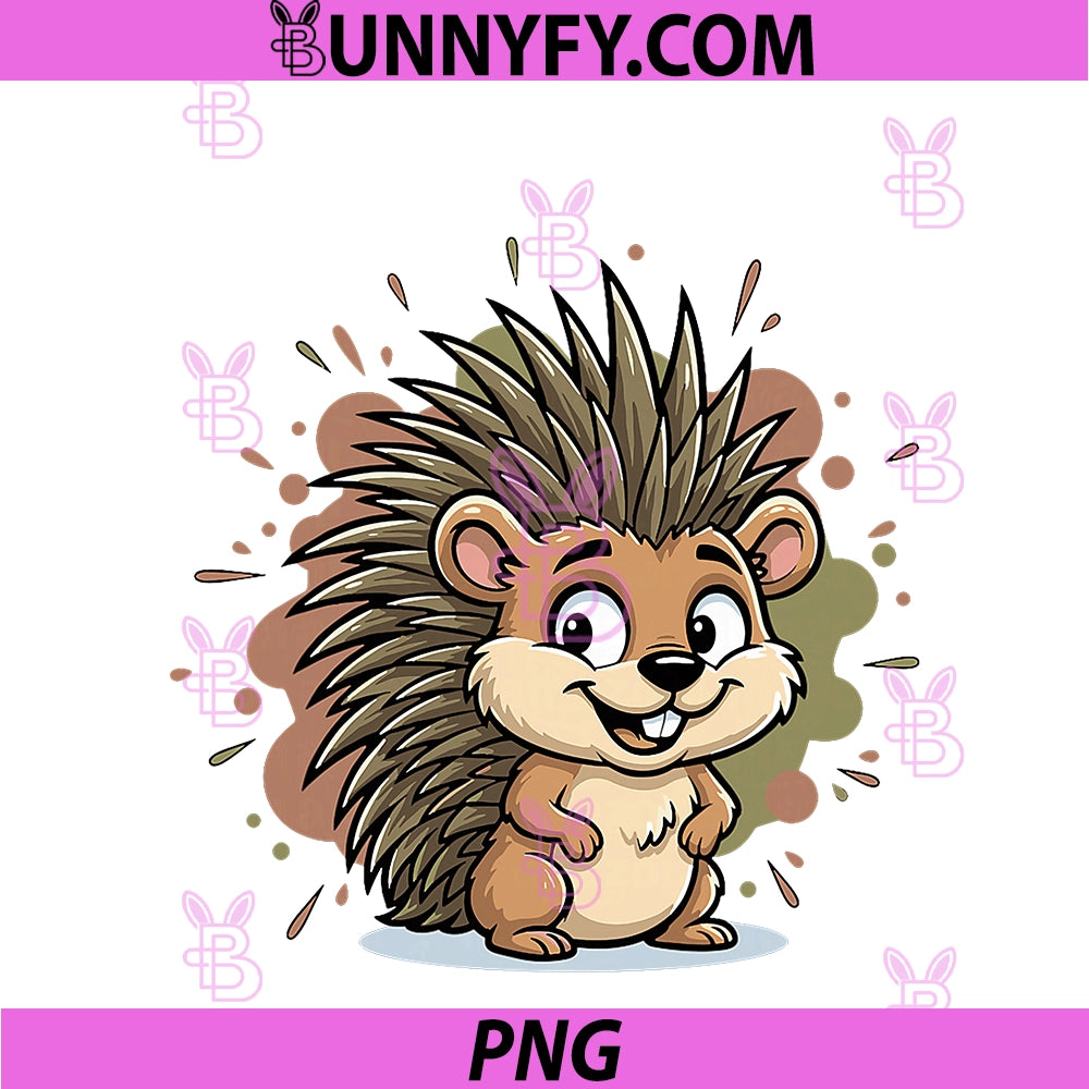 Adorable Porcupine Hedgehog PNG, Cartoon Forest Animal PNG
