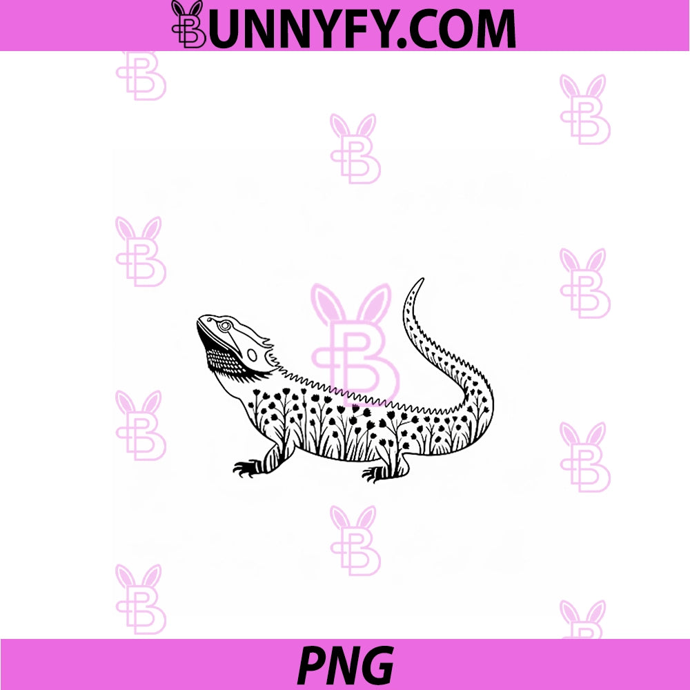 Aesthetic Bearded Dragon PNG, Tropical Outline PNG