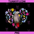 African Grey Owner Flowers PNG, African Grey Parrot Lover PNG