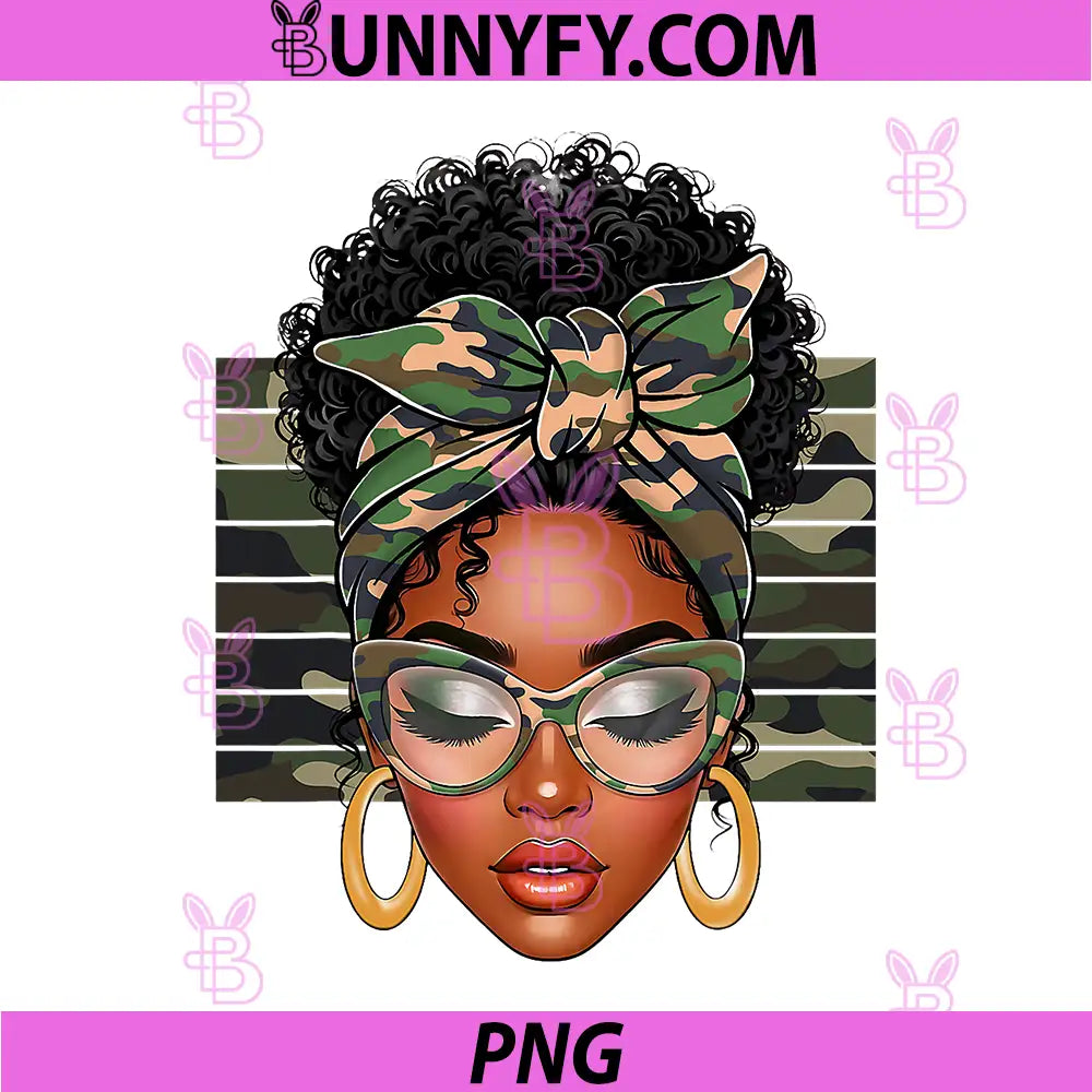 Afro Black Women African PNG, American Black History Month Camo PNG