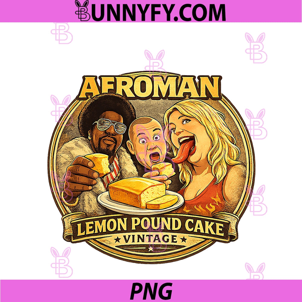 Afroman Lemon Pound Cake PNG, Vintage Funny PNG
