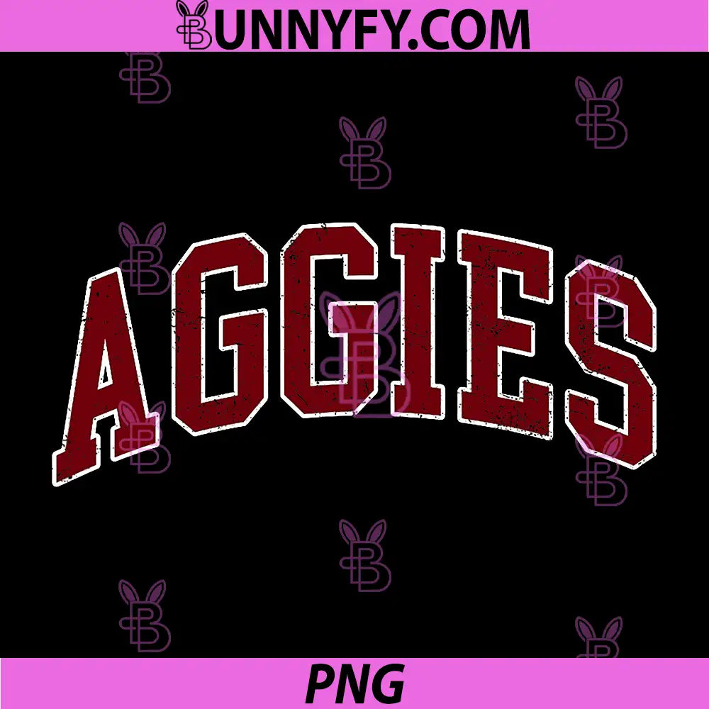 Aggies Vintage College Text PNG, Retro Team Spirit Typography PNG