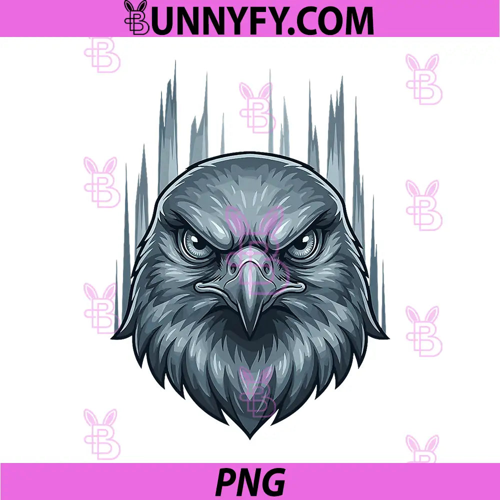 Aggressive Eagle Face PNG, Angry Raptor Head Portrait PNG