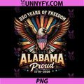 Alabama 250 Years Freedom PNG, United States 4th July USA PNG