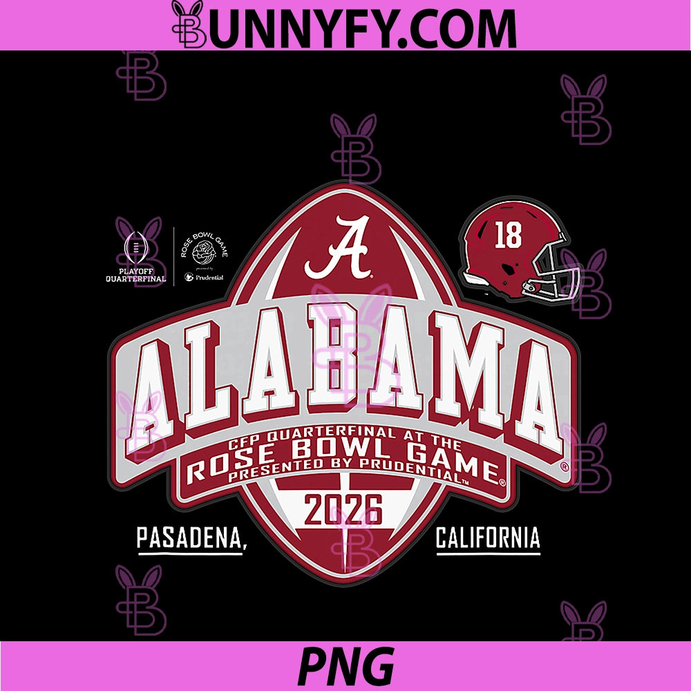 Alabama Crimson PNG, Tide Rose Bowl CFP Quarterfinal 2025-26 Icon PNG