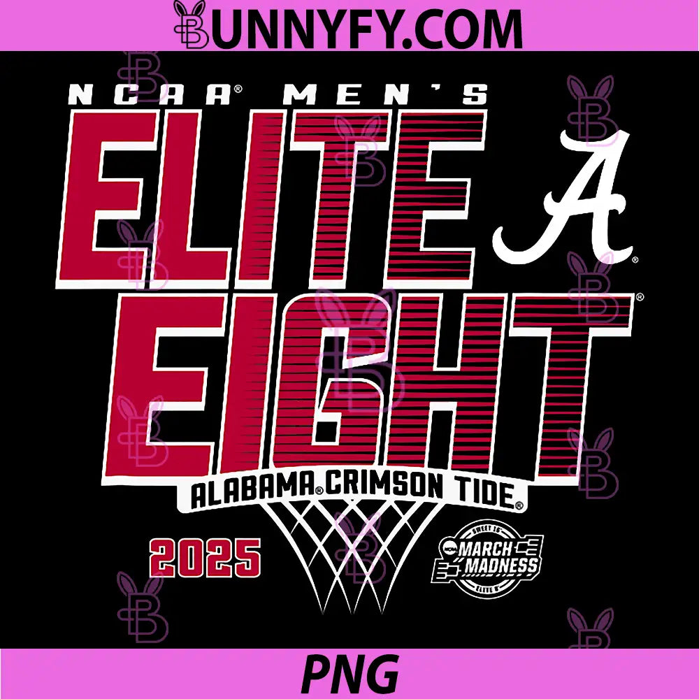 Alabama Crimson Tide Elite 8 2025 PNG, Basketball Dunk PNG
