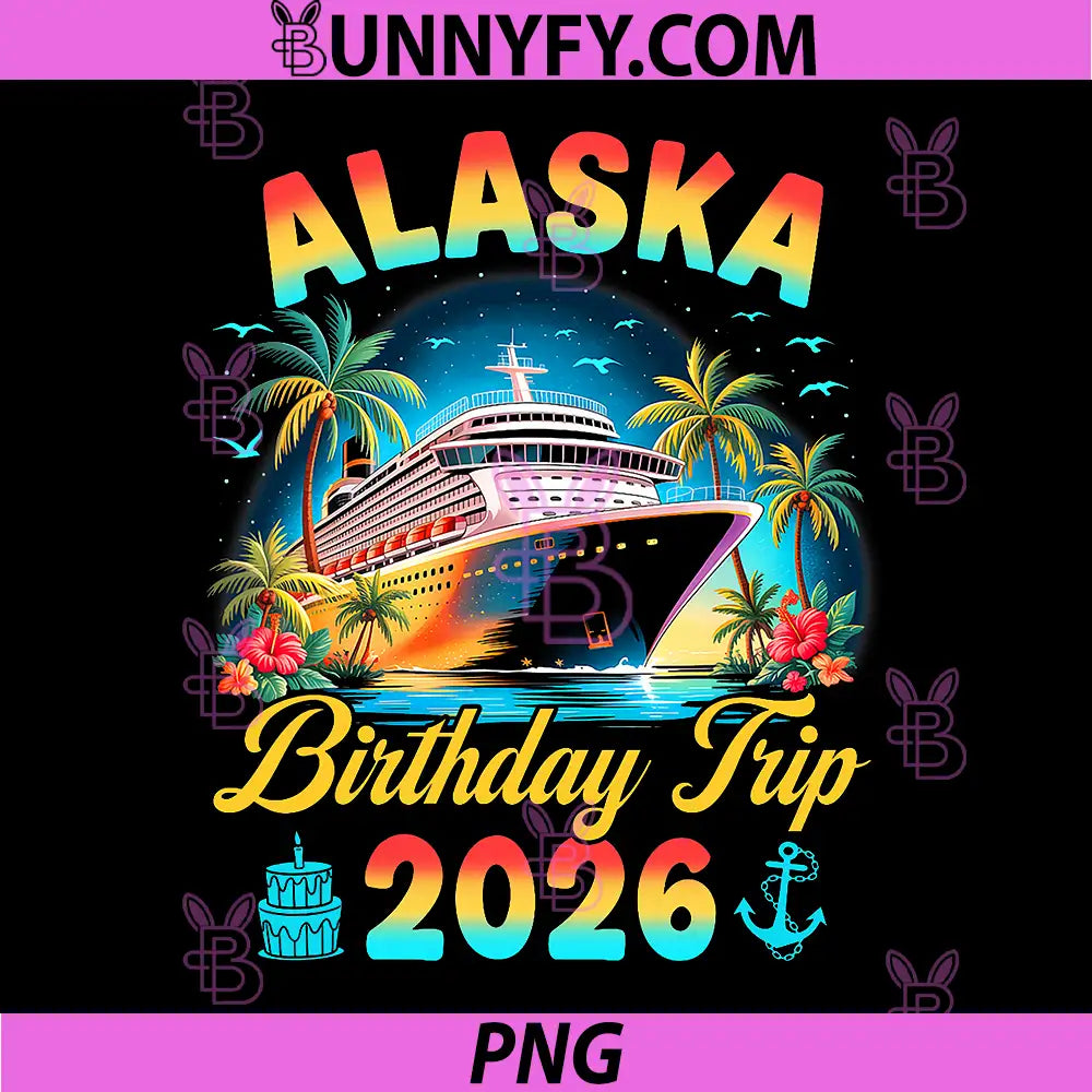 Alaska Birthday Trip 2026 PNG, Family Matching Cruise Vacation PNG