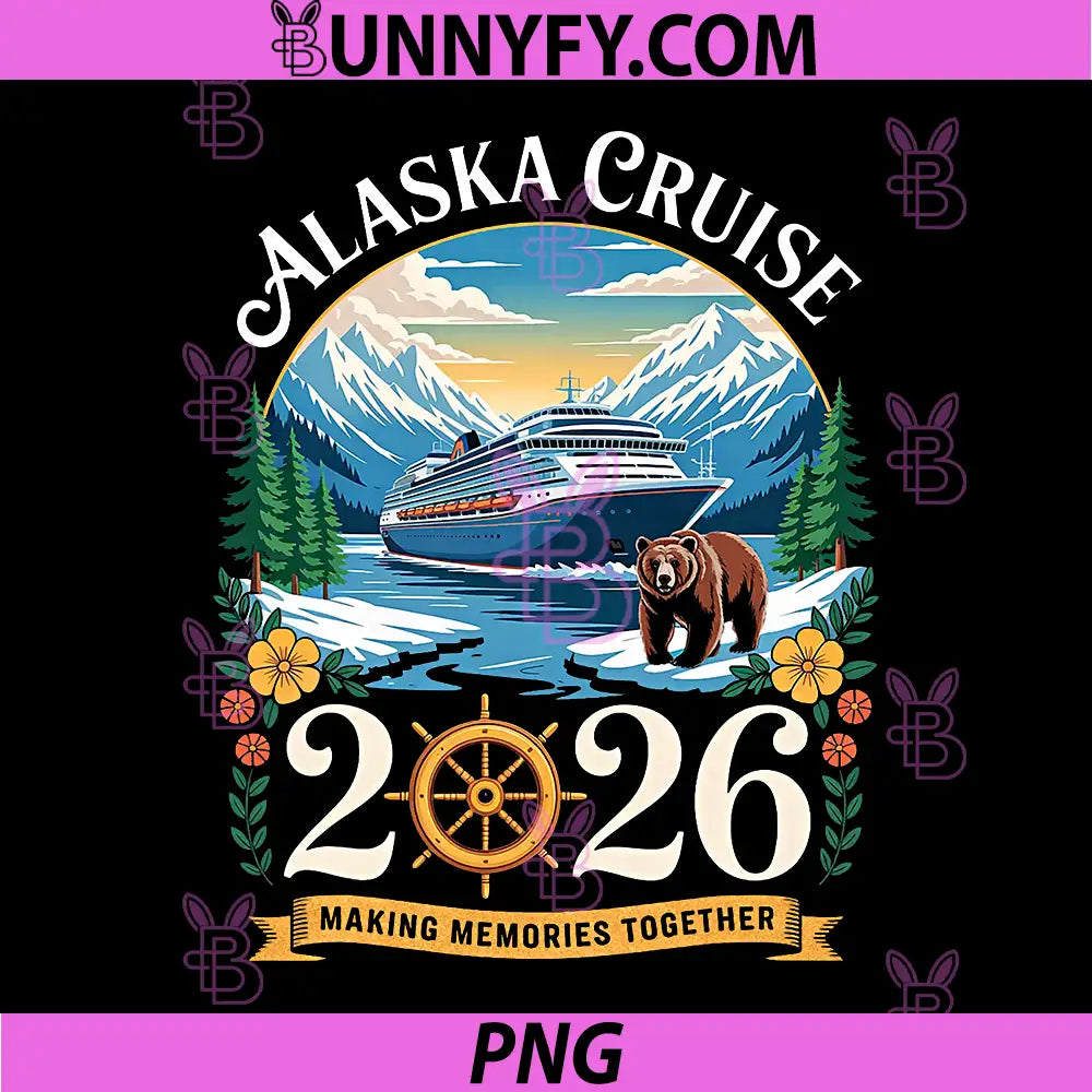 Alaska Cruise Trip 2026 PNG, Family Vacation Design PNG