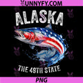 Alaska Salmon Fish USA Flag PNG, Fishing Patriotic Souvenir PNG