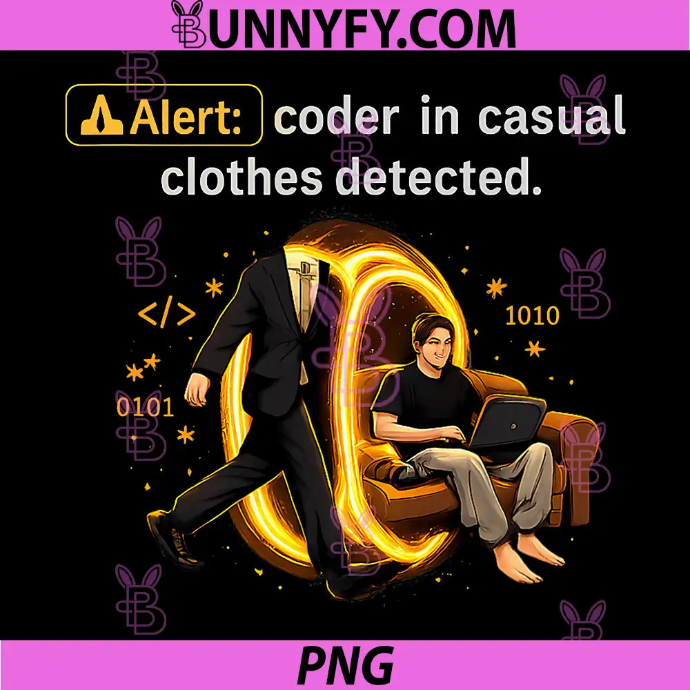 Alert Coder Casual Clothes Detected PNG, Adulting Humor PNG