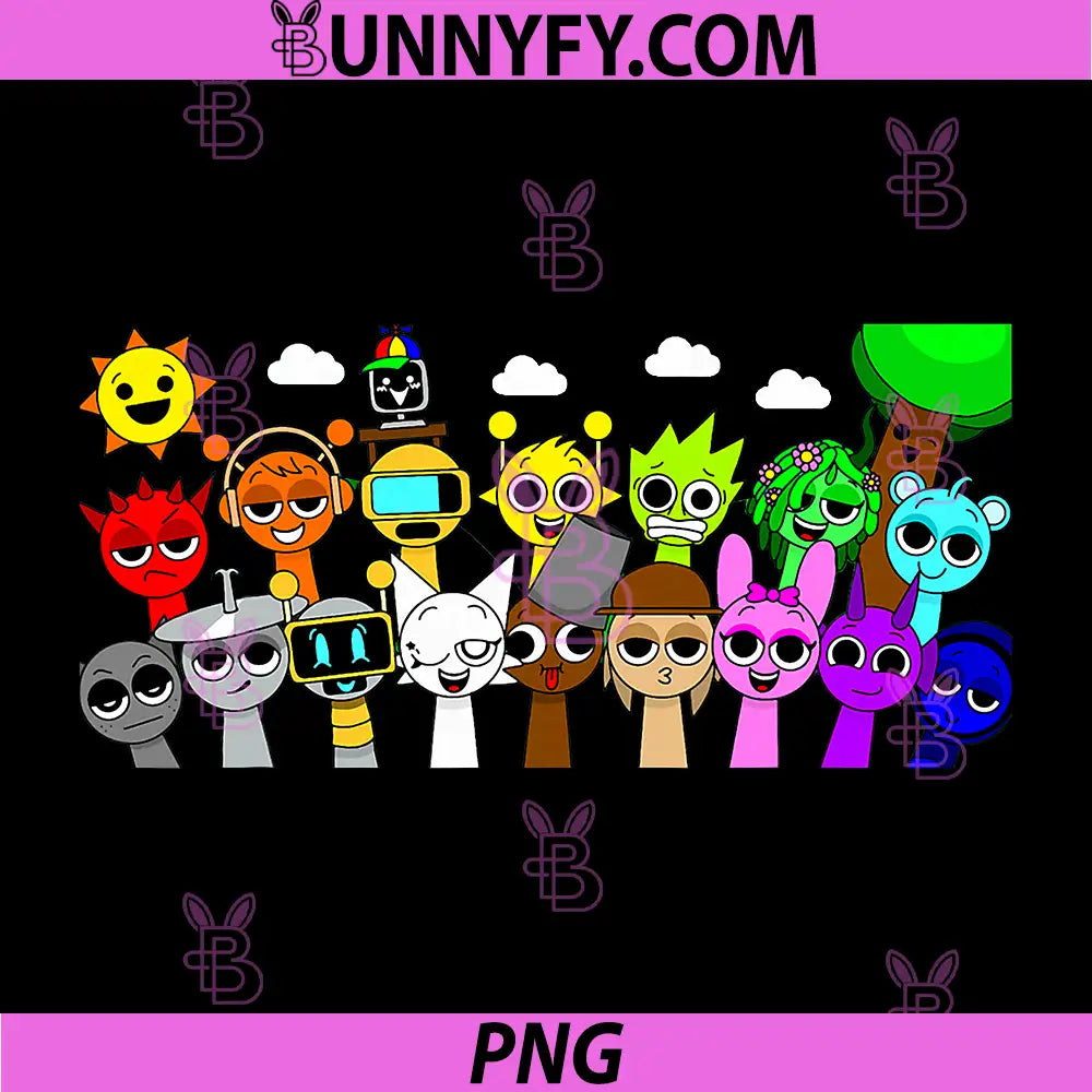All Sprunky Group PNG, Simon Funbot Jevin Oren PNG