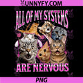 All of My Systems Are Nervous PNG, Cat Funny Meme Cute PNG