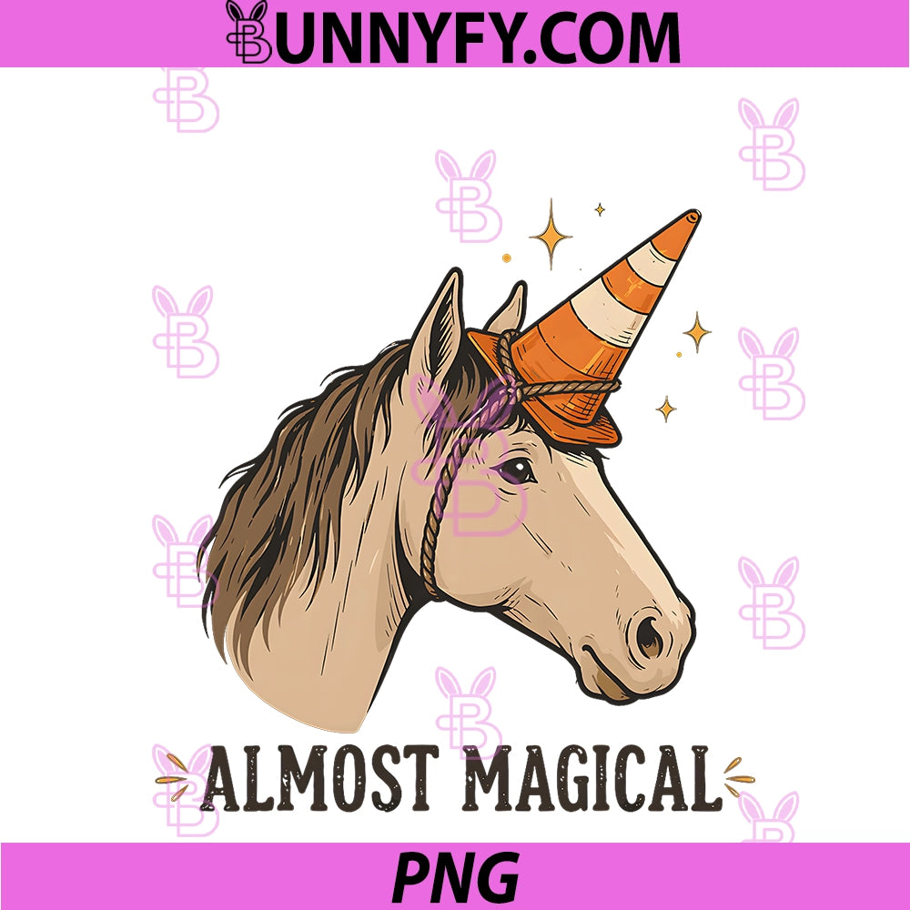 Almost Magical PNG, Funny Horse Unicorn Humor PNG