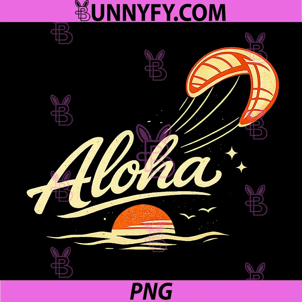Aloha Hawaii PNG, Kite Surf Sunset PNG, Ocean Tropical Vibes PNG