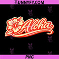Aloha Hibiscus Hawaii Retro PNG, Tropical Script Vibes 70s PNG