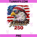 America 250 Bald Eagle PNG, 4th of July America 250th Anniversary PNG