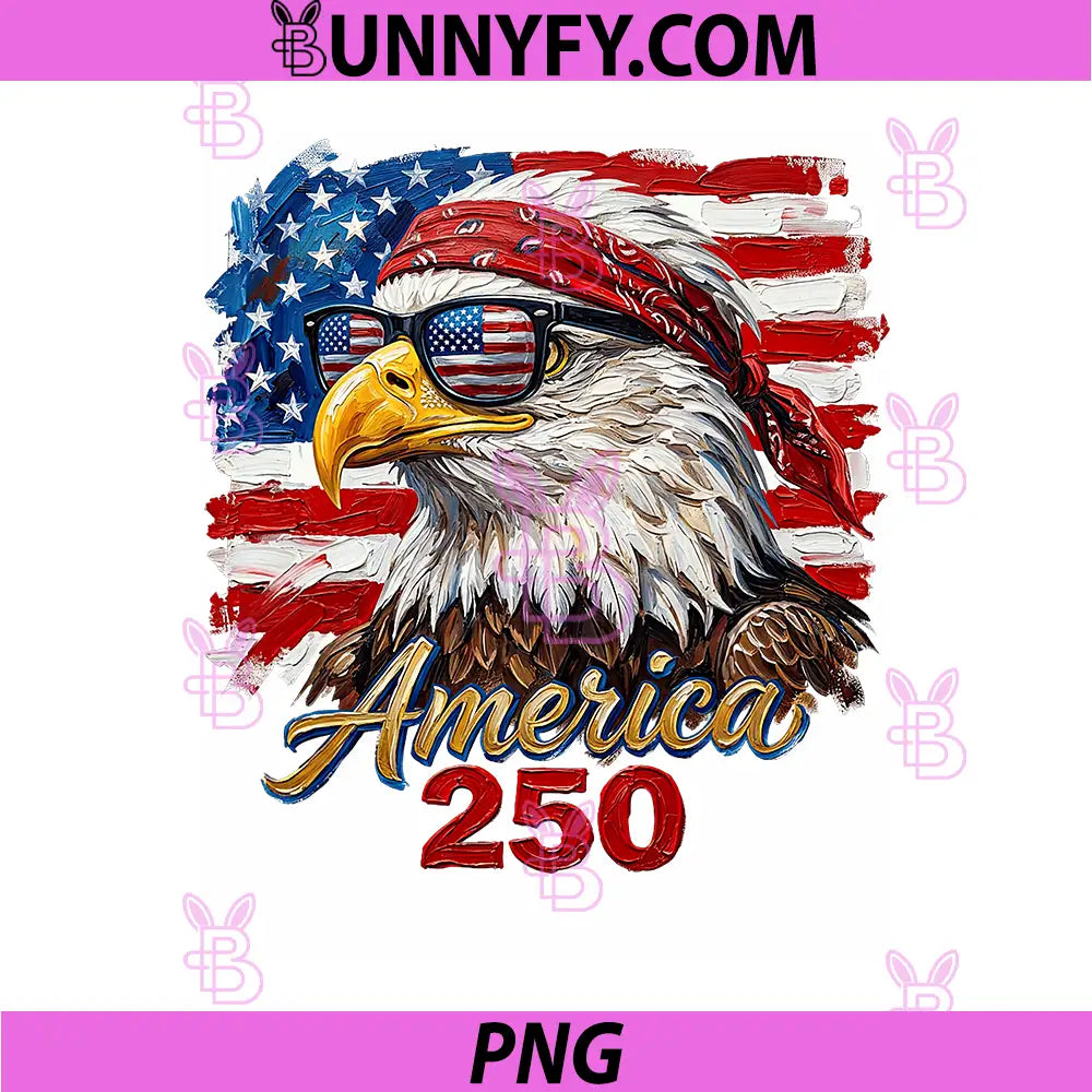 America 250 Bald Eagle PNG, 4th of July America 250th Anniversary PNG