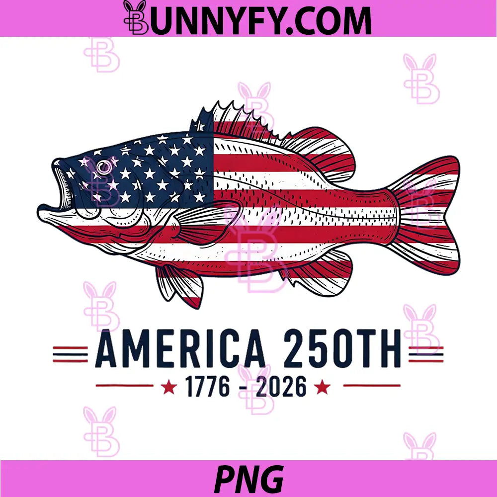 America 1776 2026 Fishing USA PNG, Flag 250th Birthday Patriotic PNG