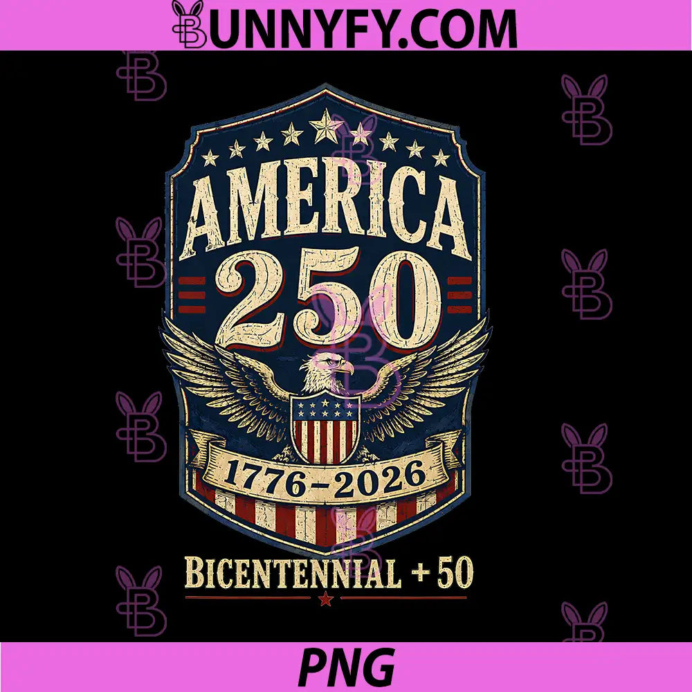 America 250 Bicentennial Plus 50 PNG, Vintage Eagle Patriotic 76 PNG