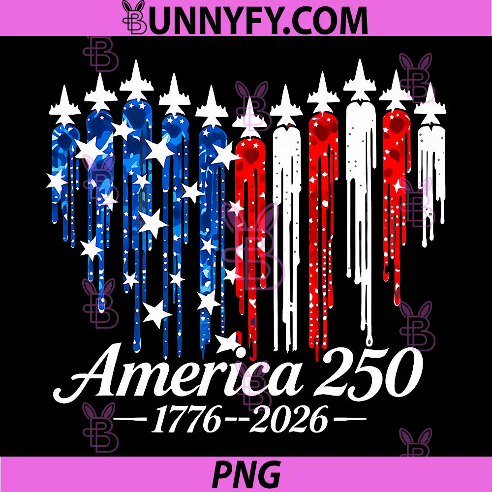 America 250 Heart Flag PNG, Drip Patriotic 1776-2026 PNG