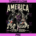 America 250 USA Years Retro PNG, Trump Washington Playing Guitar PNG
