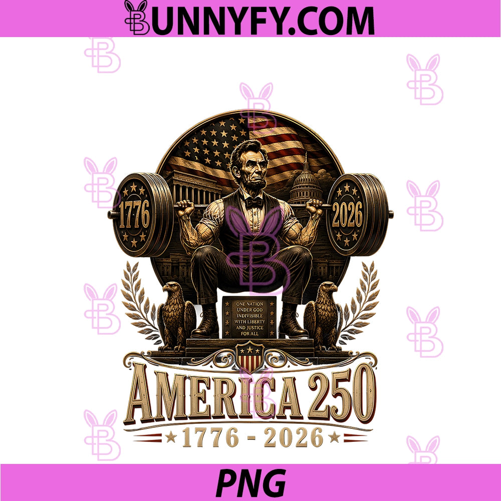 America 250th Abraham Lincoln PNG, Weightlifting Squat PNG