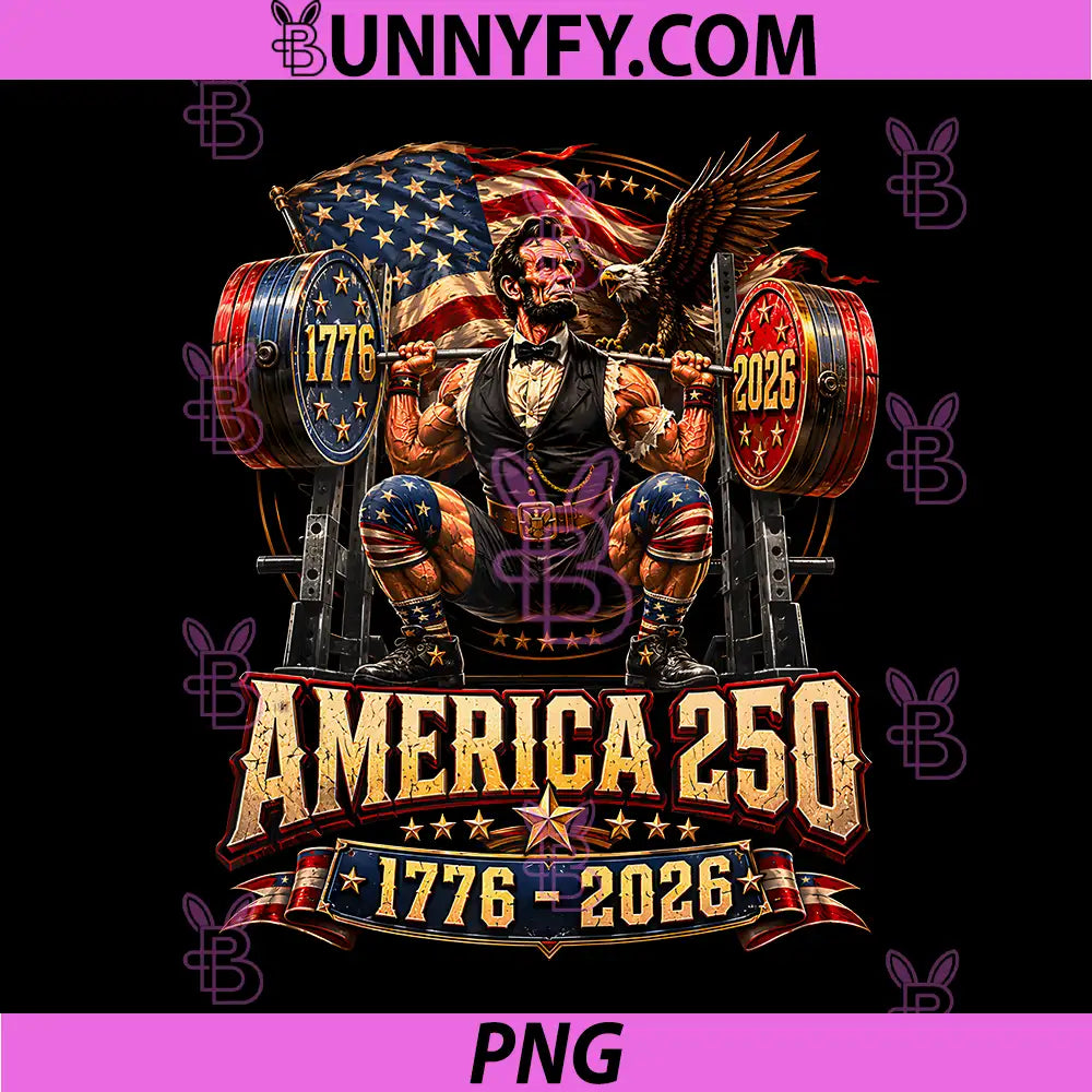 America 250th Abraham PNG, Lincoln Weightlifting Squat PNG