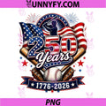 America 250th Anniversary PNG, Baseball Patriotic Flag 1776 2026 PNG
