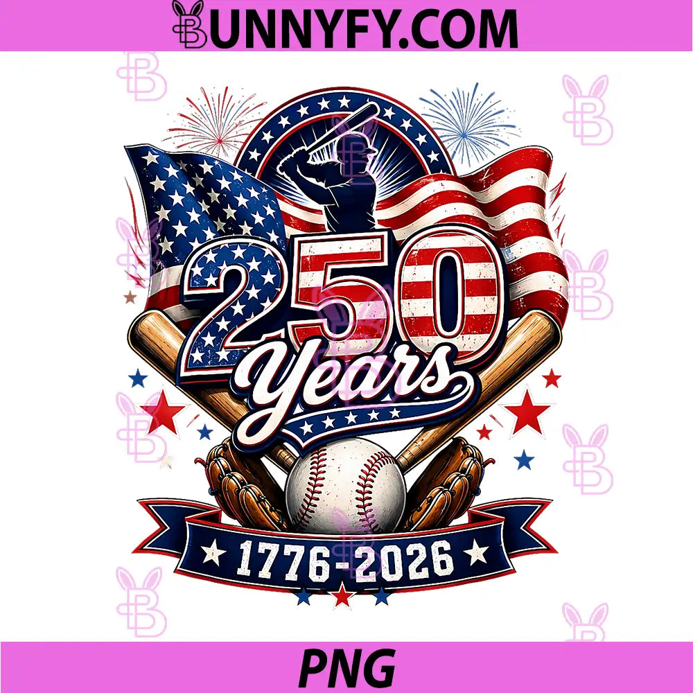 America 250th Anniversary PNG, Baseball Patriotic Flag 1776 2026 PNG