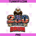 America 250th Anniversary Eagle USA Flag Bruh PNG, July 4th PNG