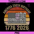 America 250th Anniversary PNG, Floral Flag Independence Day 2026 PNG