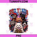America 250th Anniversary USA PNG, Cat 4th Of July Patriotic PNG