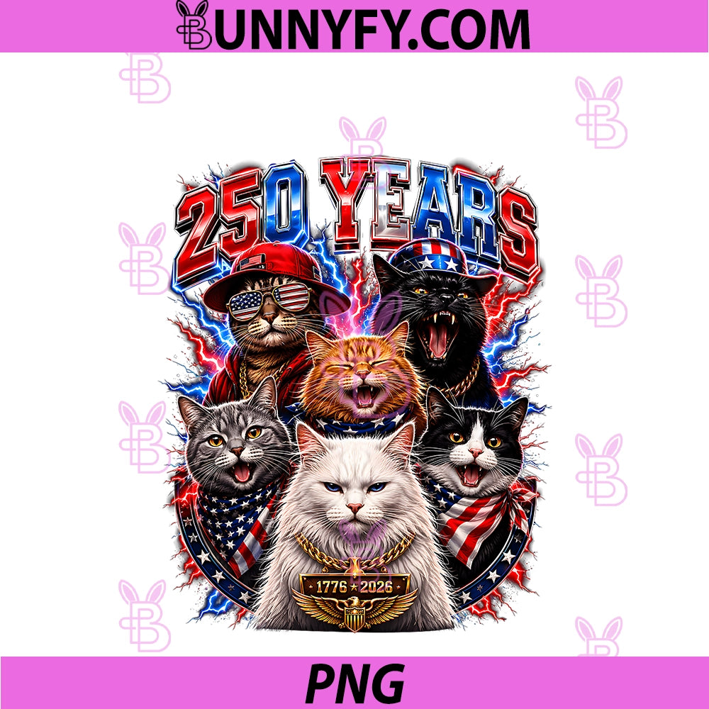 America 250th Anniversary USA PNG, Cat 4th Of July Patriotic PNG
