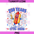 America 250th Anniversary USA PNG, Patriotic Hotdog 4th Of July PNG