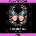 America 250th Anniversary PNG, USA Patriotic Butterfly PNG