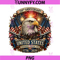 America 250th Birthday Freedom PNG, 250 Years Eagle 1776 2026 PNG